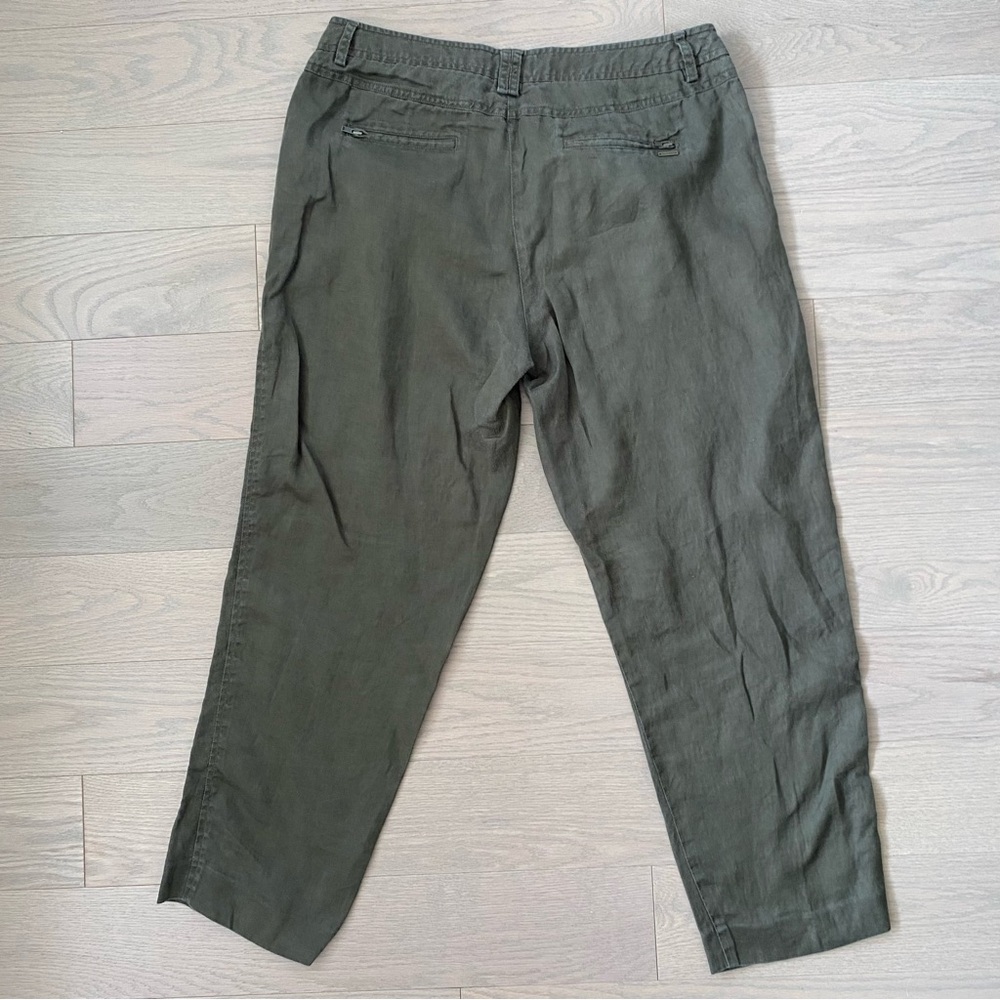 Mexx Olive Linen Cropped Straight-Leg Pants - Picture 4 of 14